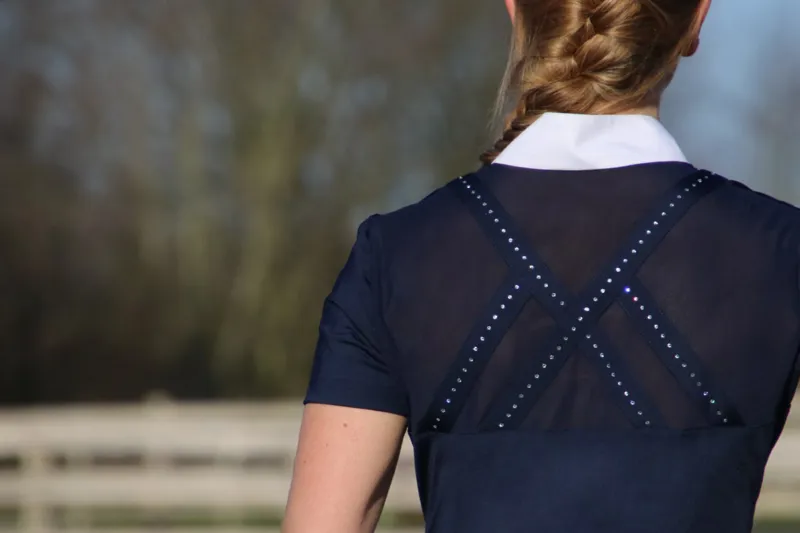 Hy Equestrian Suki Show Shirt - Navy-2